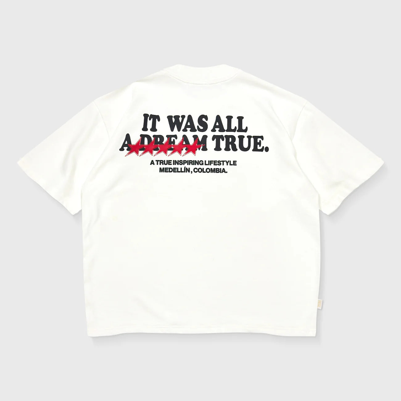 DREAM TRUE BOXY T-SHIRT CREAM - FRONT OF