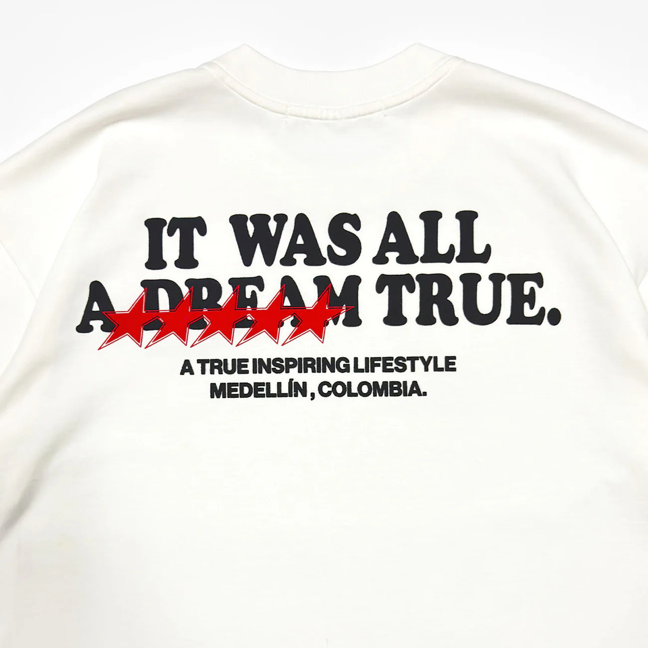 DREAM TRUE BOXY T-SHIRT CREAM - FRONT OF