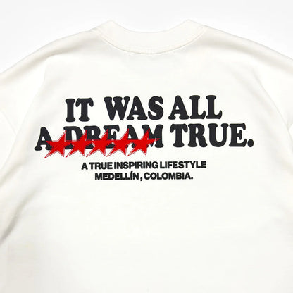 DREAM TRUE BOXY T-SHIRT CREAM - FRONT OF