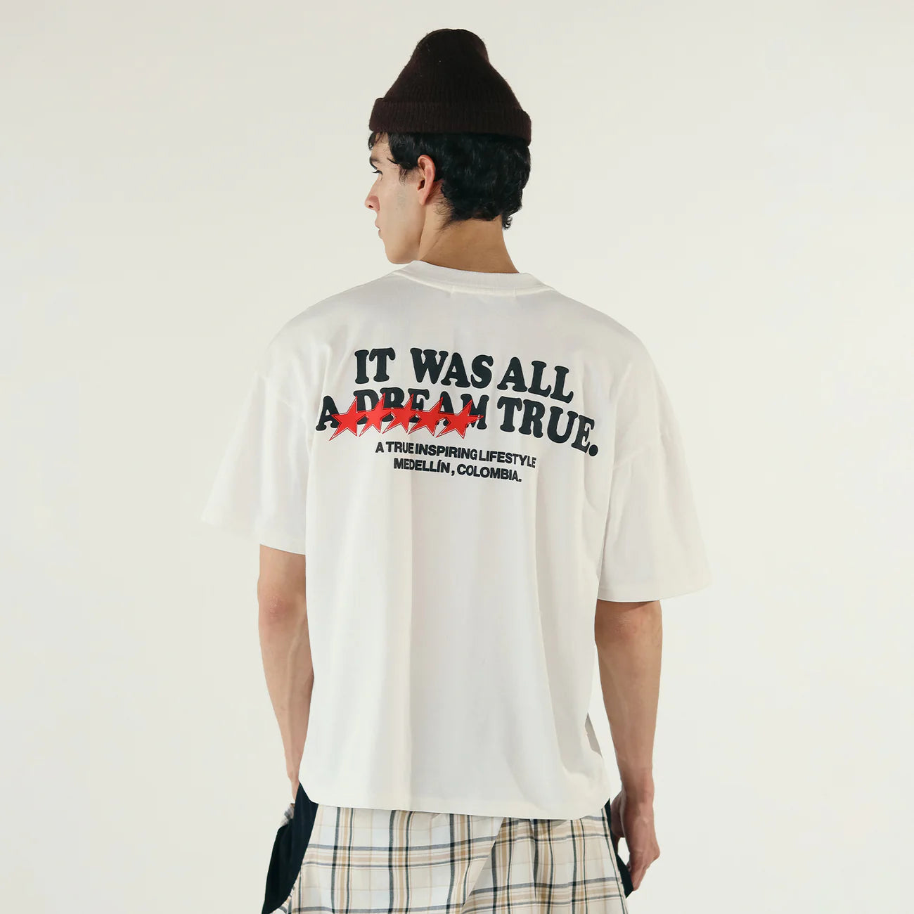 DREAM TRUE BOXY T-SHIRT CREAM - FRONT OF
