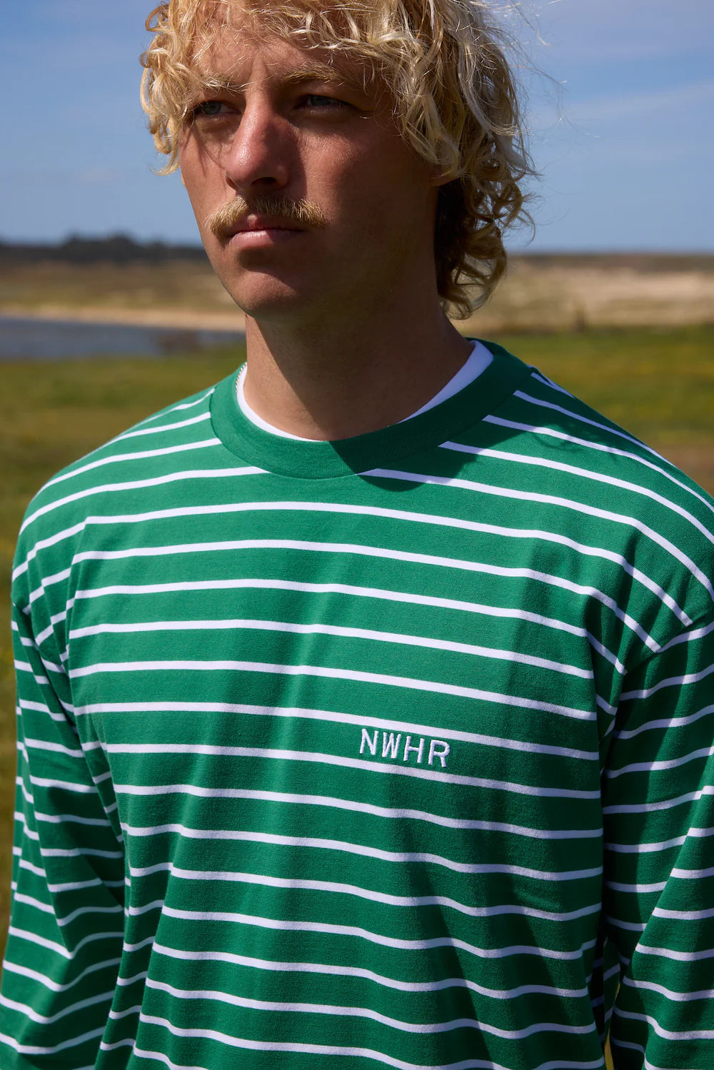 CAMISETA LARGA RAYAS VERDE - FRONT OF