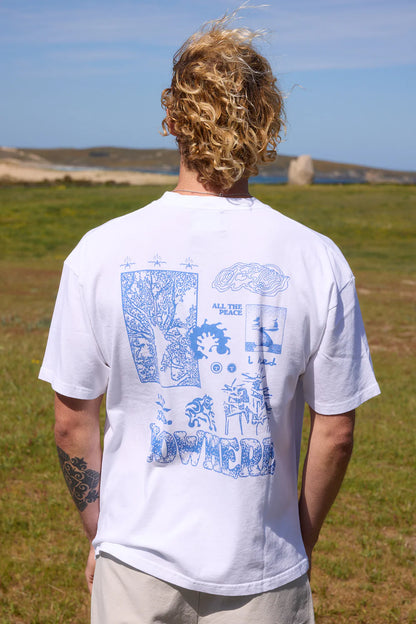 CAMISETA ALL THE PEACE I NEED BLUE - FRONT OF