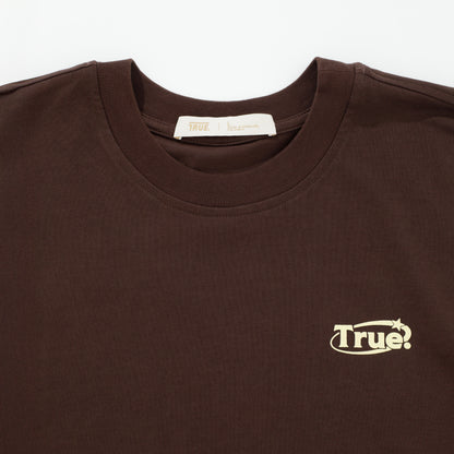 EVERYDAY LOGO T-SHIRT BROWN - FRONT OF.