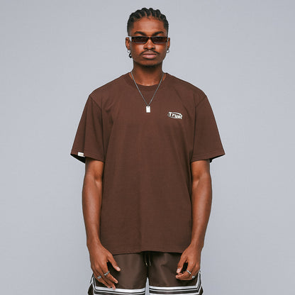 EVERYDAY LOGO T-SHIRT BROWN - FRONT OF.