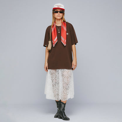 EVERYDAY LOGO T-SHIRT BROWN - FRONT OF.