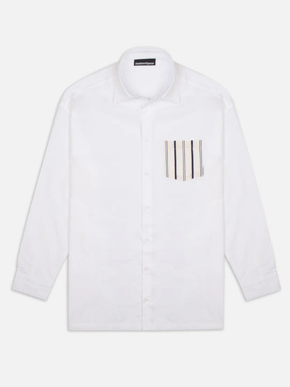 LINEN LONG SLEEVE WHITE - FRONT OF