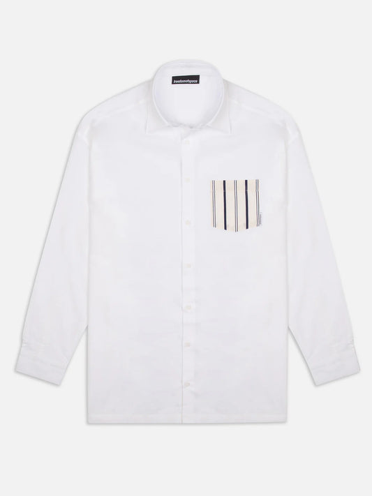 LINEN LONG SLEEVE WHITE - FRONT OF