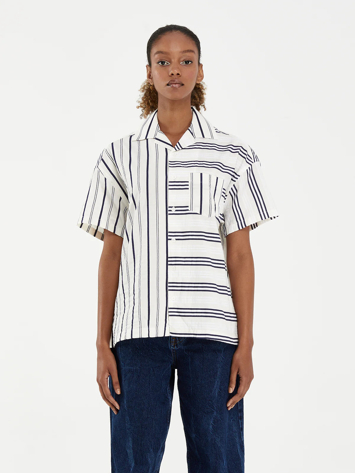 MULTISTRIPED SHORT SLEEVE - FRONT OF