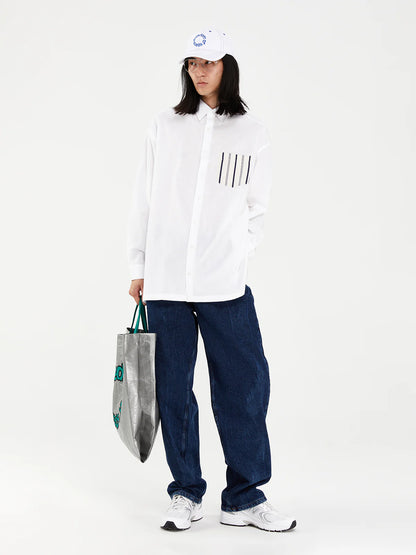 LINEN LONG SLEEVE WHITE - FRONT OF
