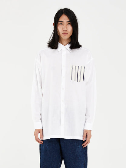 LINEN LONG SLEEVE WHITE - FRONT OF