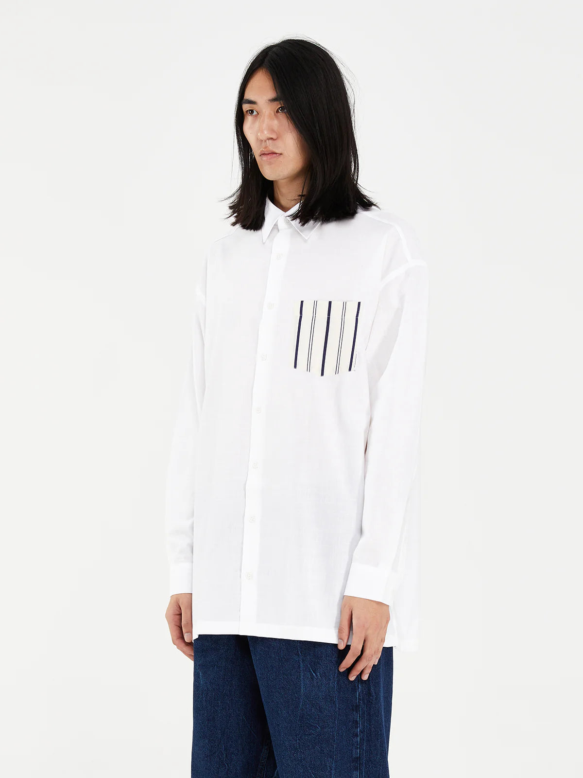 LINEN LONG SLEEVE WHITE - FRONT OF