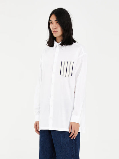 LINEN LONG SLEEVE WHITE - FRONT OF