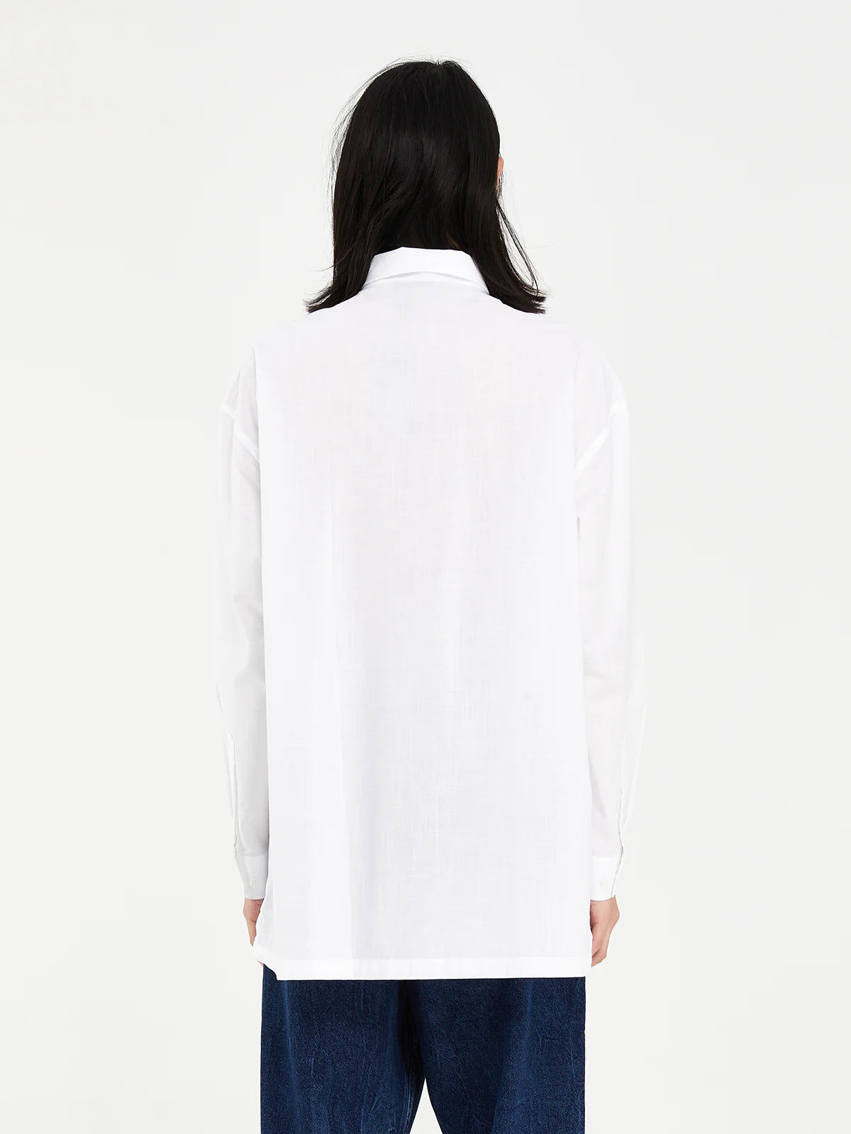 LINEN LONG SLEEVE WHITE - FRONT OF