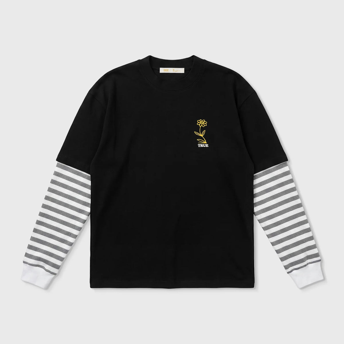 FLOWER BOXY LONGSLEEVE BLACK - FRONT OF