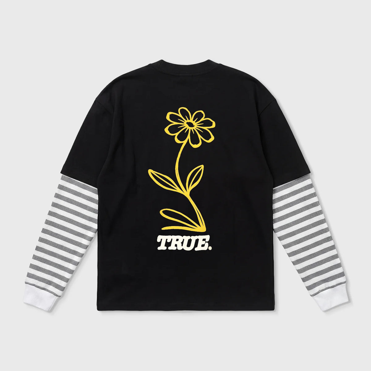 FLOWER BOXY LONGSLEEVE BLACK - FRONT OF