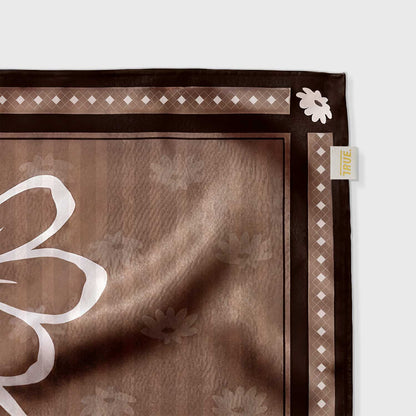 FLOWERS BANDANA BEIGE - FRONT OF