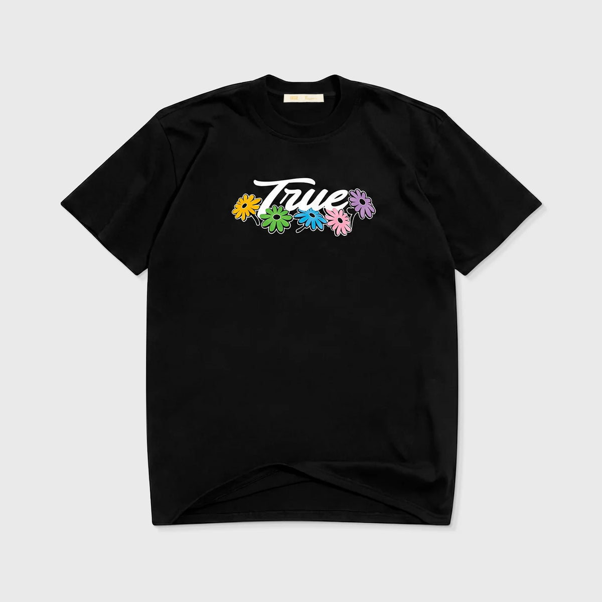 FLOWERS LOGO T-SHIRT BLACK - FRONT OF