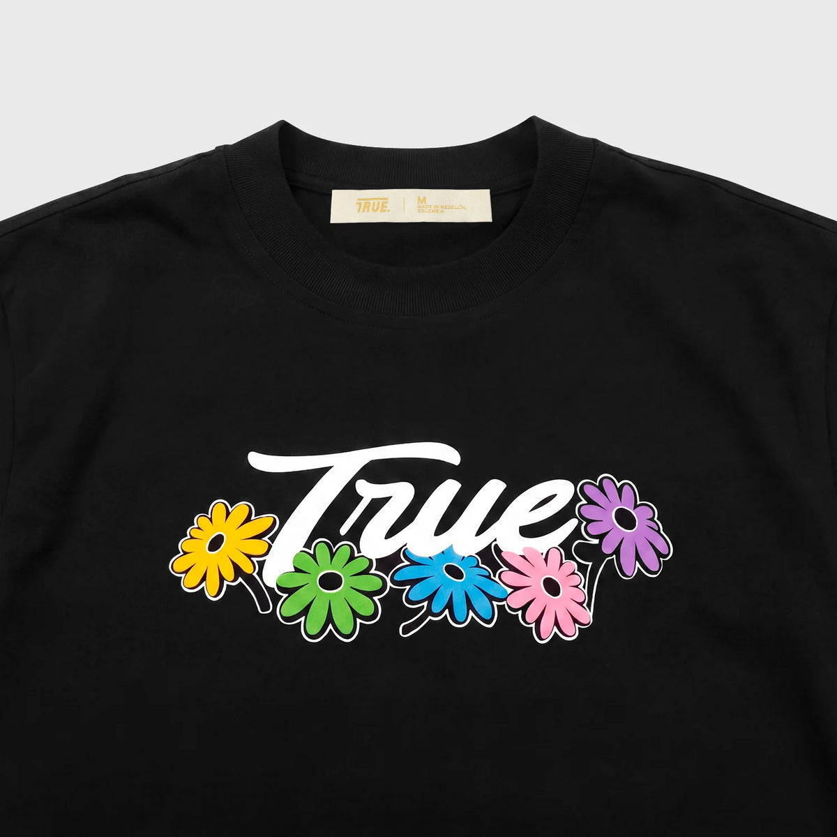 FLOWERS LOGO T-SHIRT BLACK - FRONT OF