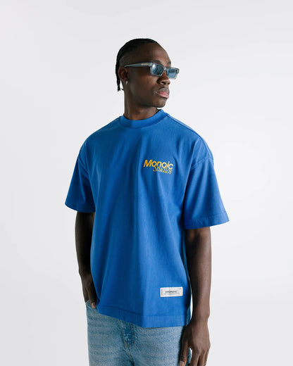 HOLLYWOOD DREAMS T-SHIRT COBALT BLUE - FRONT OF