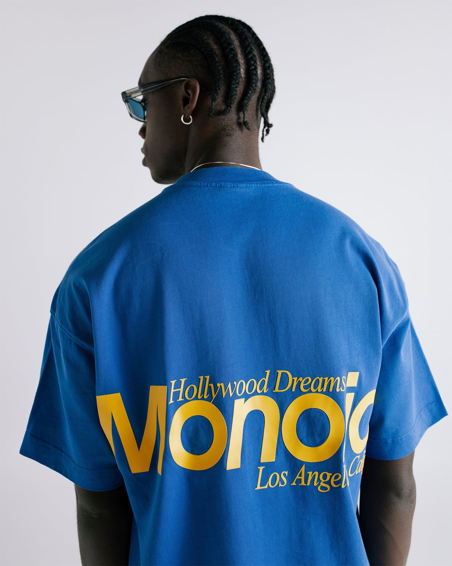 HOLLYWOOD DREAMS T-SHIRT COBALT BLUE - FRONT OF