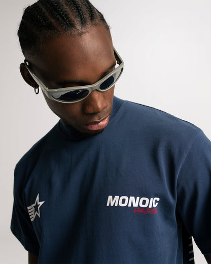 PACE MONOIC T-SHIRT NAVY BLUE - FRONT OF