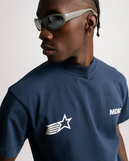 PACE MONOIC T-SHIRT NAVY BLUE - FRONT OF