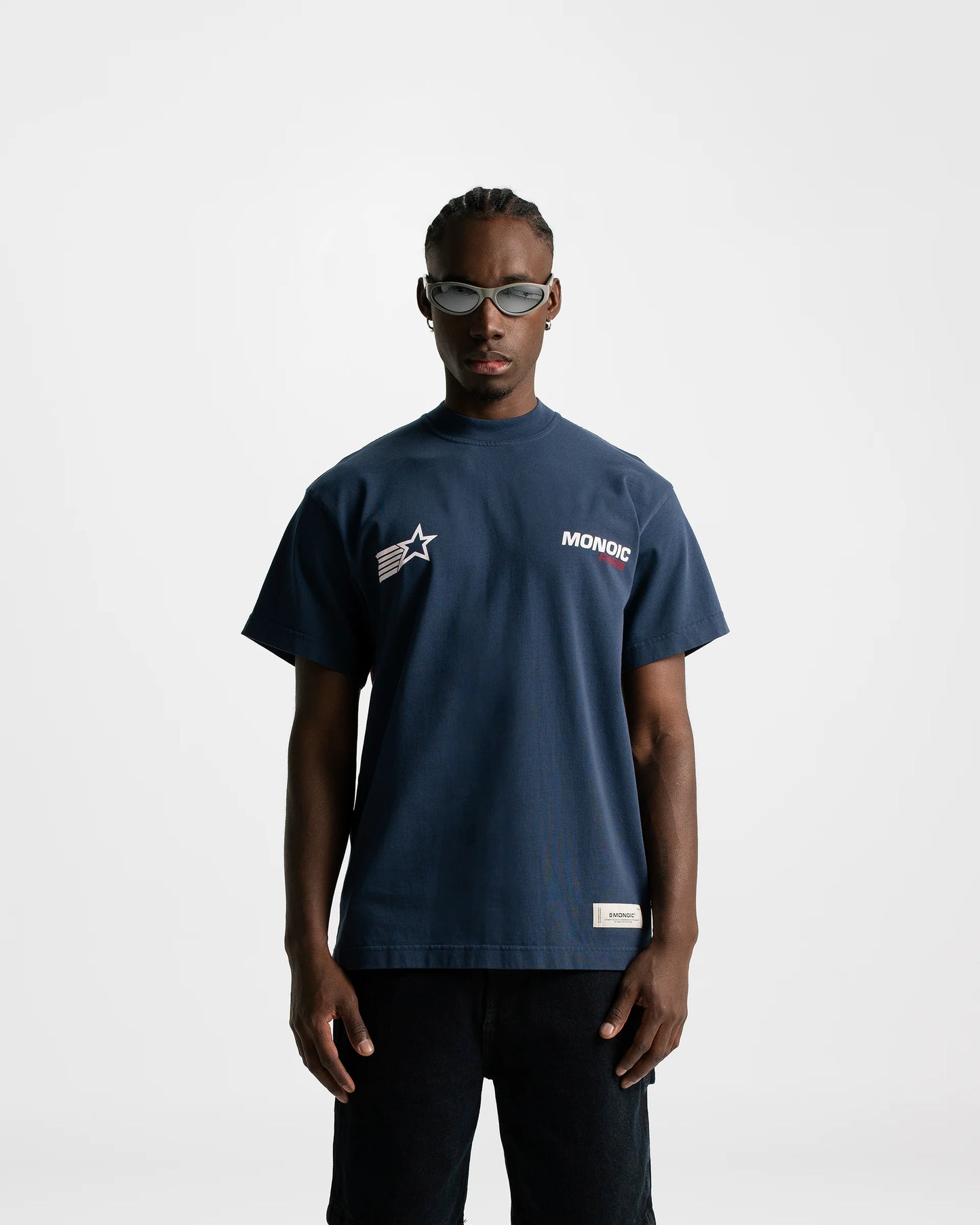 PACE MONOIC T-SHIRT NAVY BLUE - FRONT OF