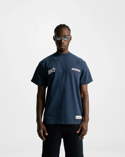 PACE MONOIC T-SHIRT NAVY BLUE - FRONT OF