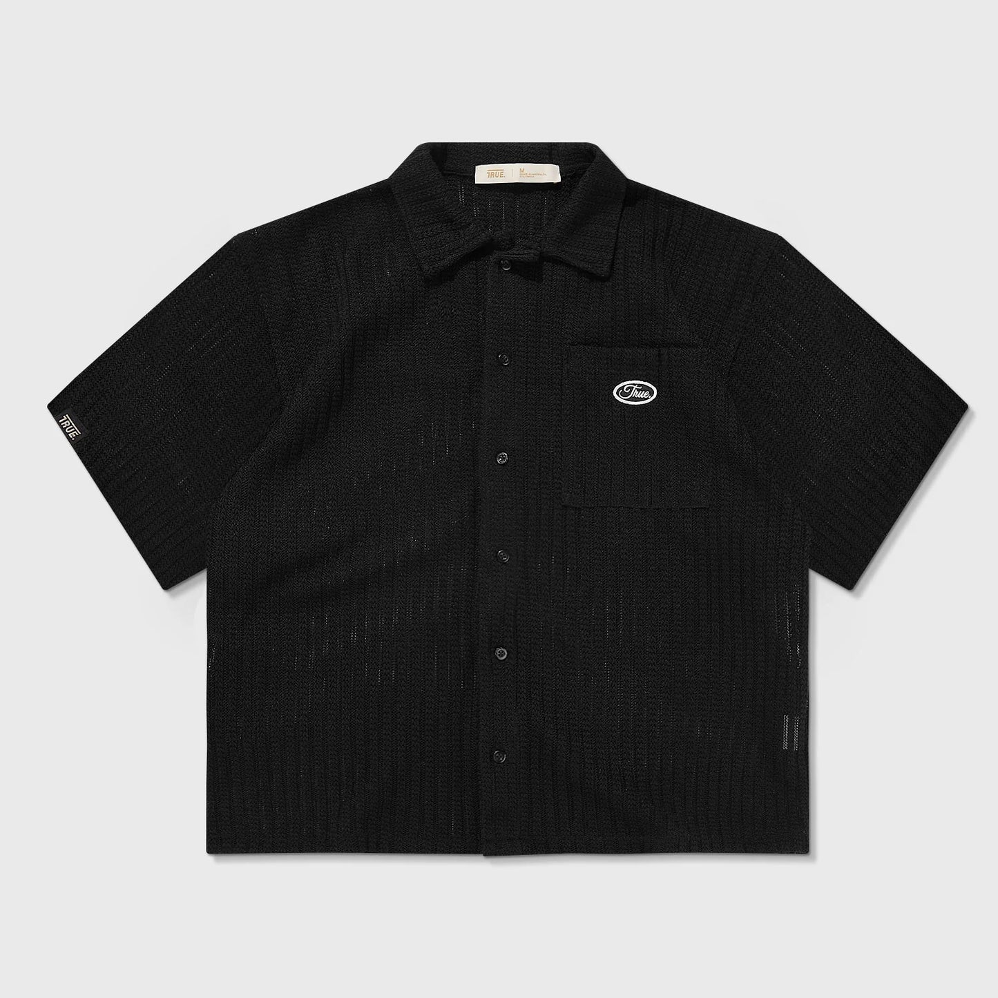 FRESH BUTTON-UP SHIRT BLACK - FRONT OF