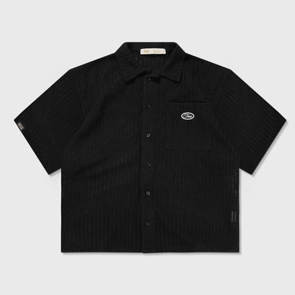 FRESH BUTTON-UP SHIRT BLACK - FRONT OF