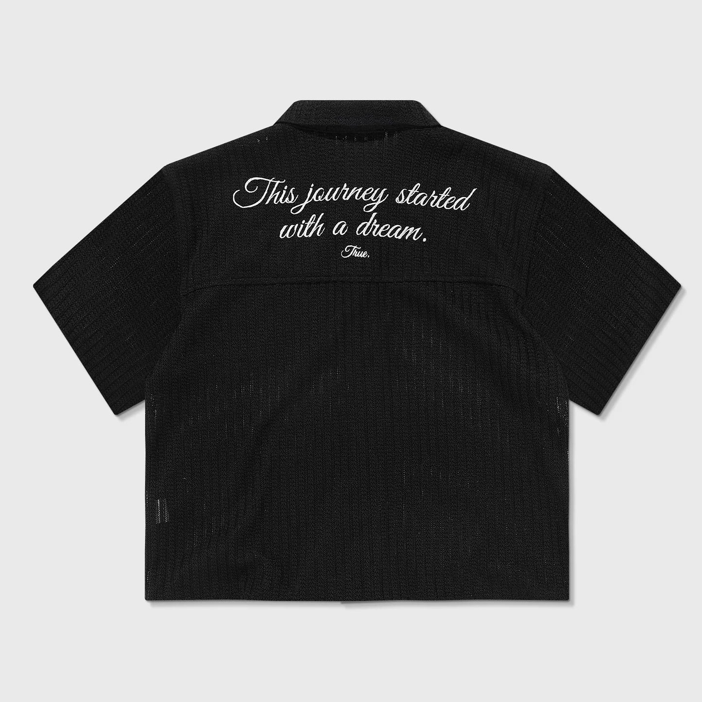 FRESH BUTTON-UP SHIRT BLACK - FRONT OF