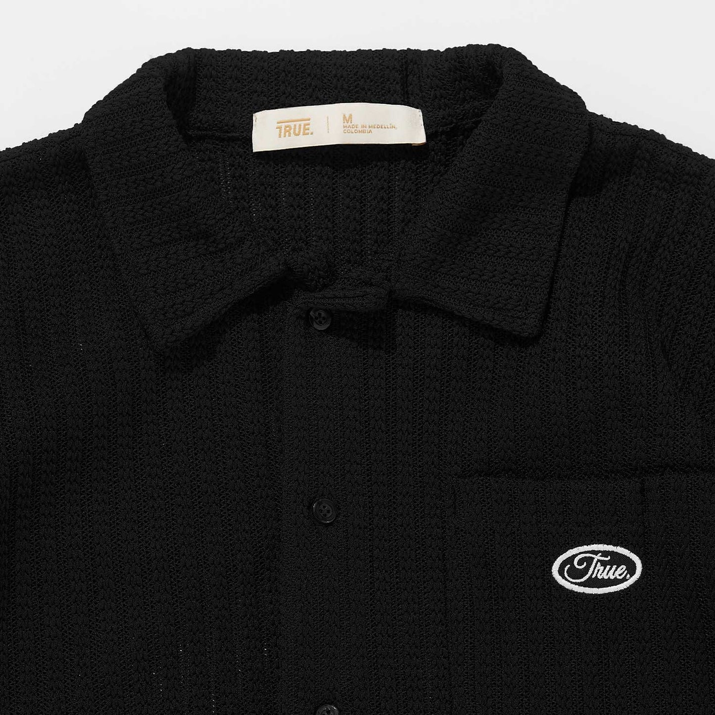 FRESH BUTTON-UP SHIRT BLACK - FRONT OF