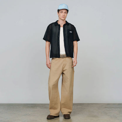 FRESH BUTTON-UP SHIRT BLACK - FRONT OF