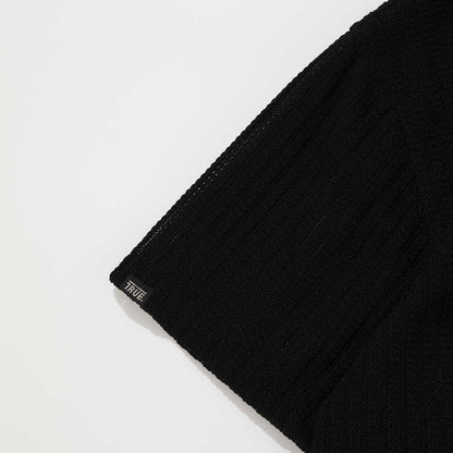 FRESH BUTTON-UP SHIRT BLACK - FRONT OF