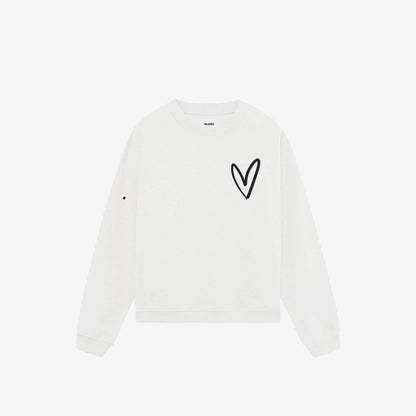 LOVE-THIRTY CREWNECK WHITE - FRONT OF