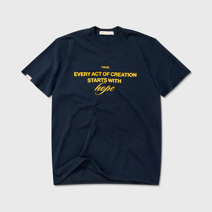 T-SHIRT HOPE DARK BLUE - FRONT OF