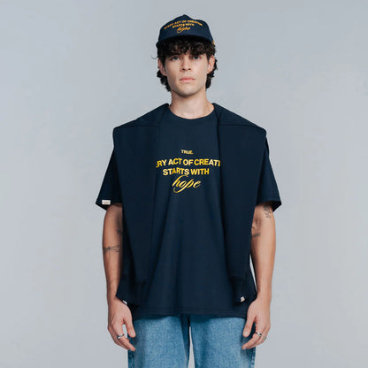 T-SHIRT HOPE DARK BLUE - FRONT OF