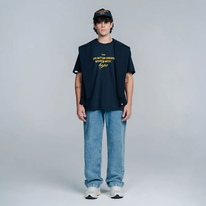 T-SHIRT HOPE DARK BLUE - FRONT OF