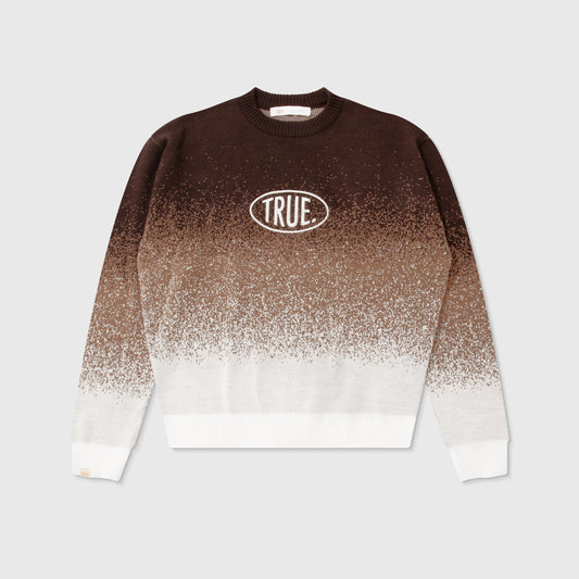 GRADIENT KNIT SWEATER BROWN - FRONT OF