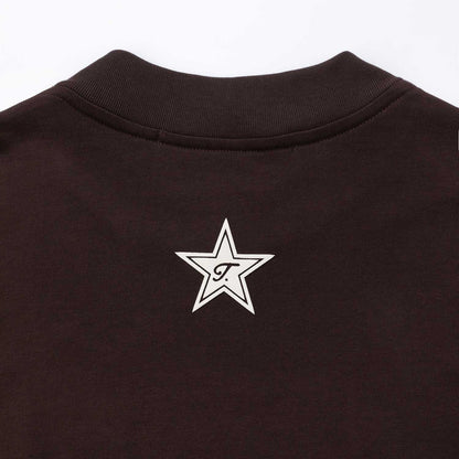 GROUNDING DOUBLE SLEEVE T-SHIRT BROWN - FRONT OF