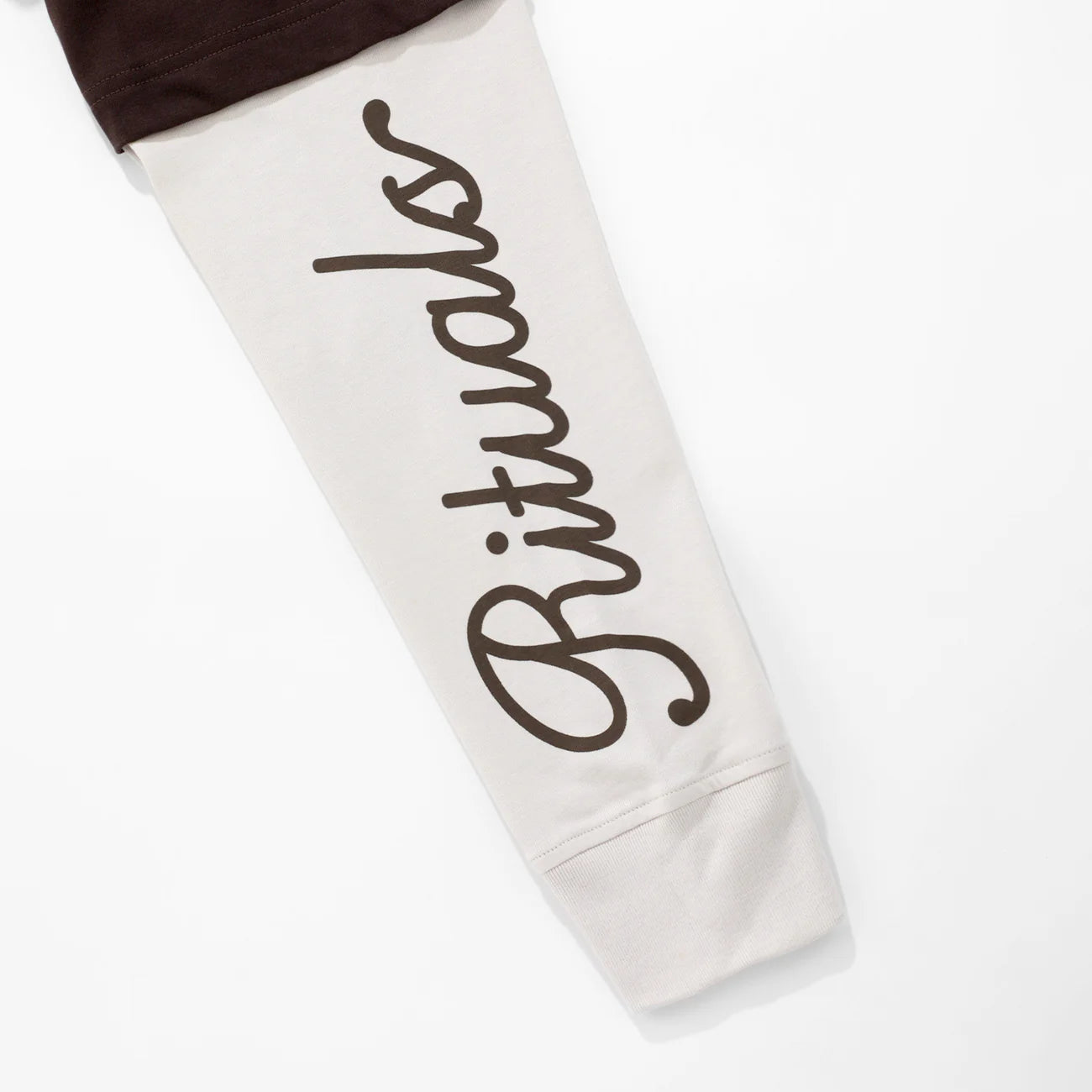 GROUNDING DOUBLE SLEEVE T-SHIRT BROWN - FRONT OF