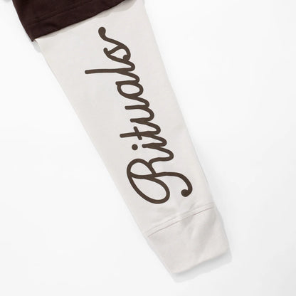 GROUNDING DOUBLE SLEEVE T-SHIRT BROWN - FRONT OF