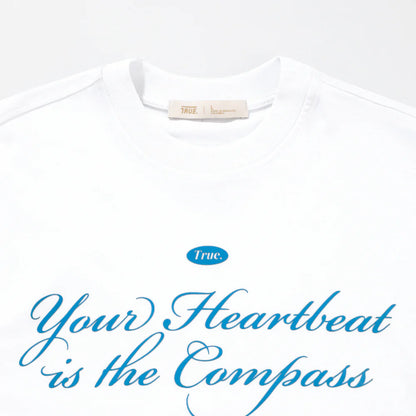 HEARTBEAT OVERSIZED T-SHIRT WHITE - FRONT OF.