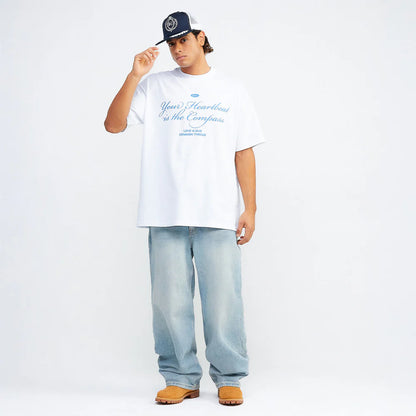 HEARTBEAT OVERSIZED T-SHIRT WHITE - FRONT OF.