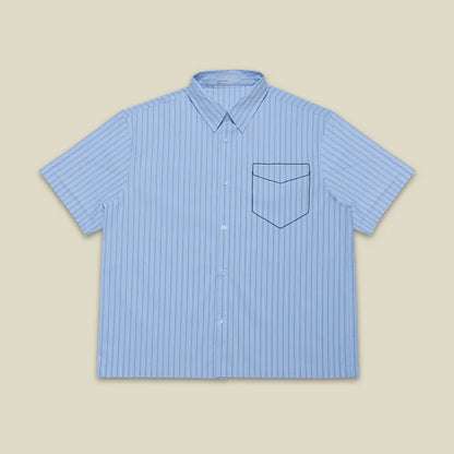CAMISA BOLSILLO BORDADO AZUL - FRONT OF
