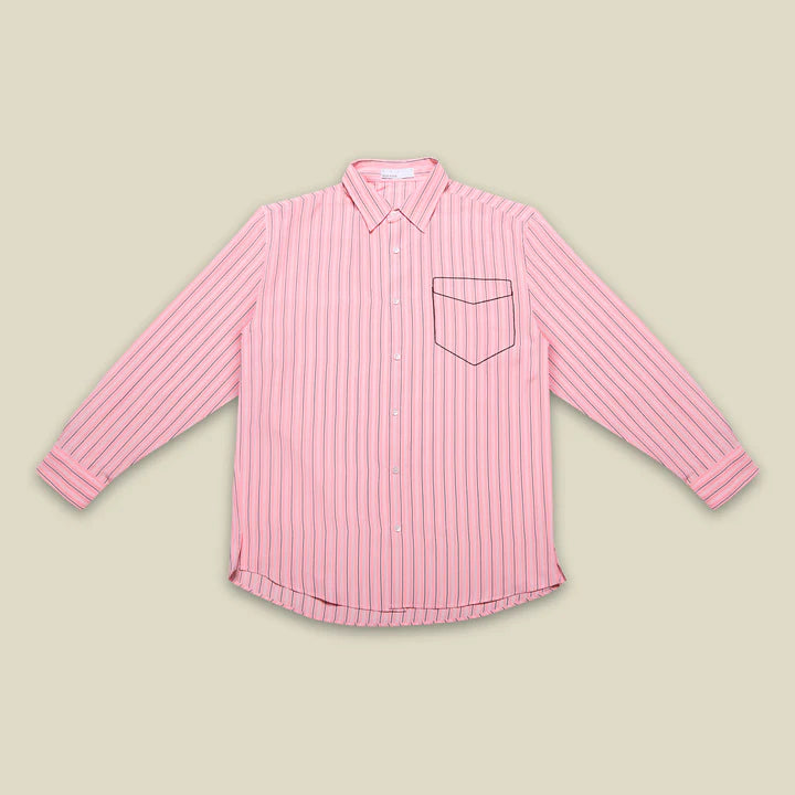 CAMISA BOLSILLO BORDADO ROSA - FRONT OF