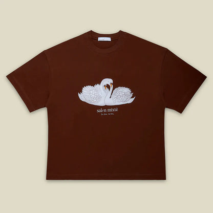 CAMISETA CISNES CHOCOLATE SALON MIXTE - FRONT OF