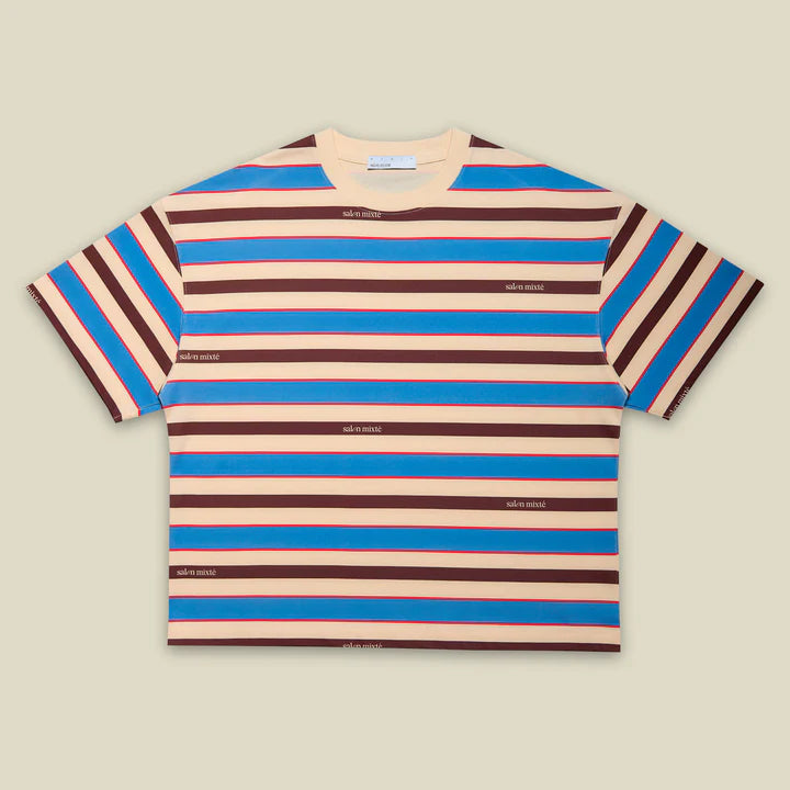 STRIPES BOXY FIT T-SHIRT SALON MIXTE - FRONT OF