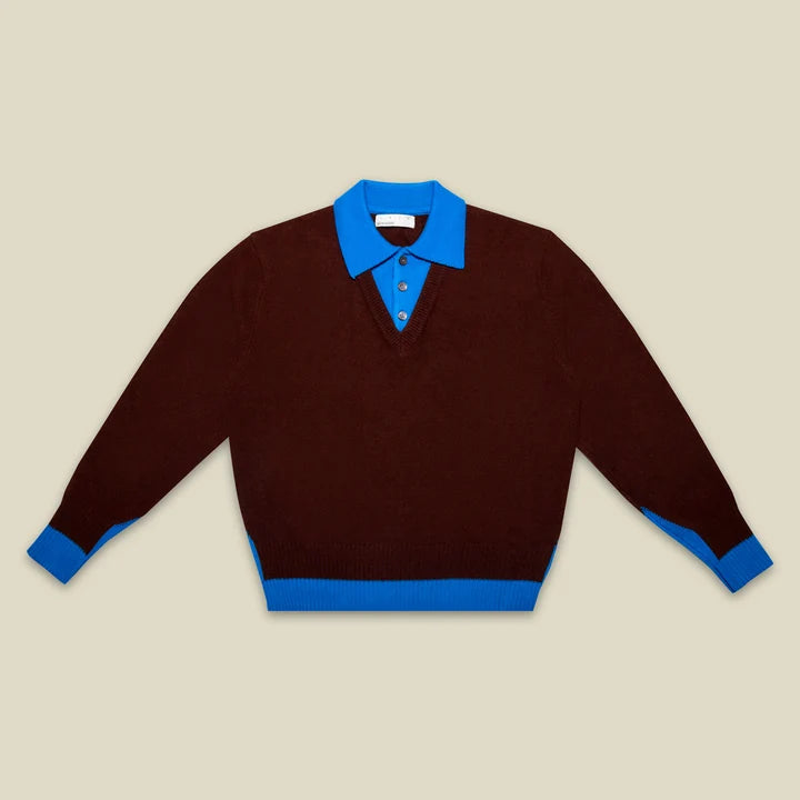 BROWN SWEATER SALON MIXTE - FRONT OF