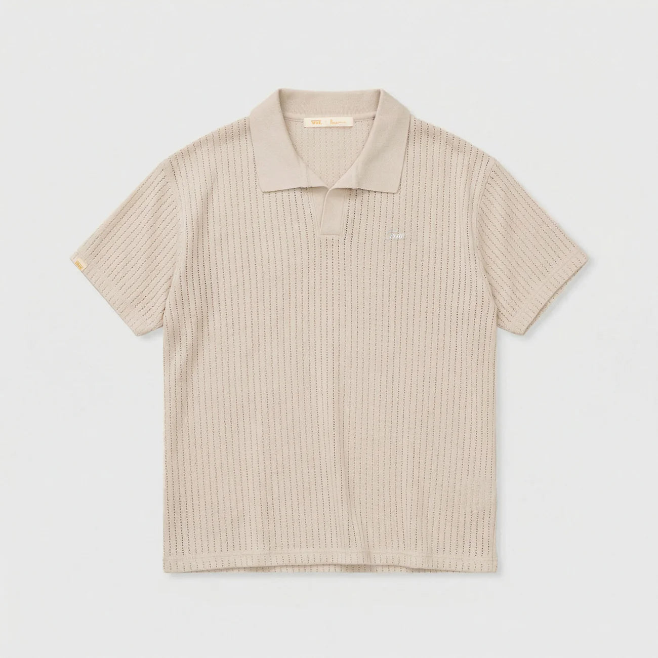 KNIT RESORT POLO SAND - FRONT OF